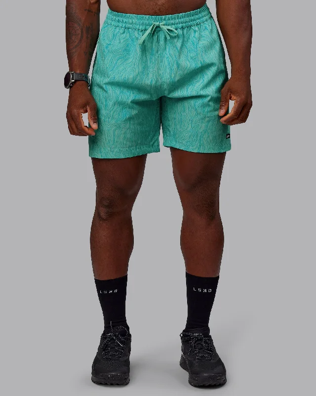 Custom Shorts With Logos-Rep 7" Performance Shorts - Topographic Cockatoo-Blue Bird