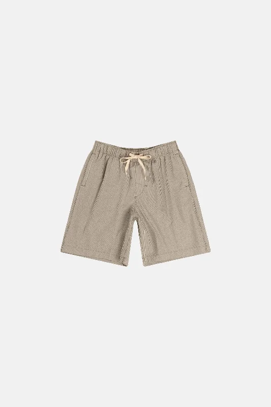 Shorts With Player Numbers & Logos-Seersucker Stripe Jam Olive