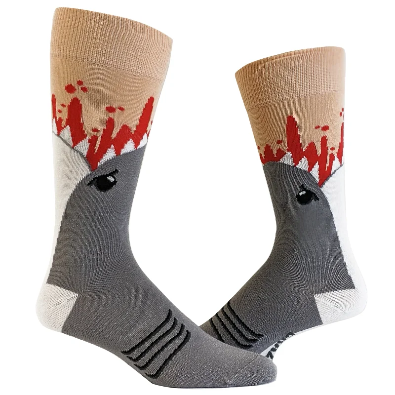 Socks For Corporate Team Activities-Mens Shark Attack Socks