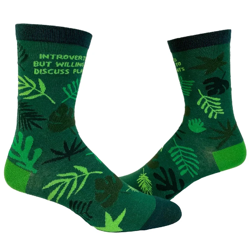 Personalized Socks For Special Gifts-Womens Introverted But Willing To Discuss Plants Socks