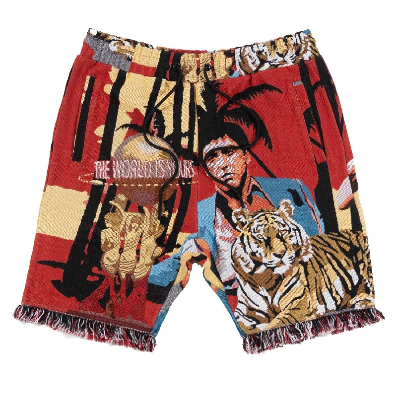 Custom Shorts For Player Gifts-F628 "World is Yours" Tapestry Shorts - Black