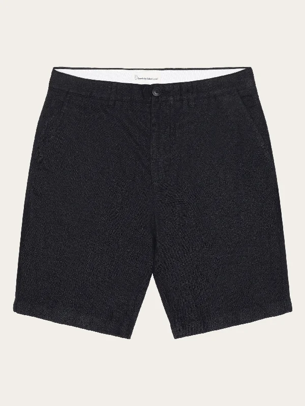 Shorts For Sports Fundraisers-CHUCK regular linen shorts - GOTS/Vegan - Black Jet