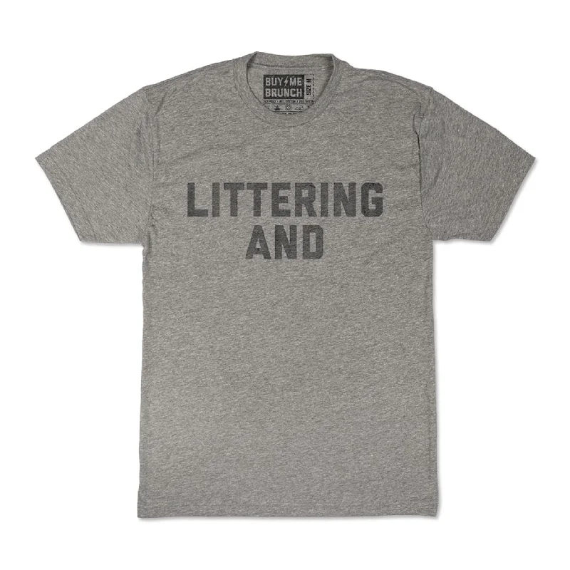 T-Shirts With Custom Fonts & Numbering-Littering And Tee