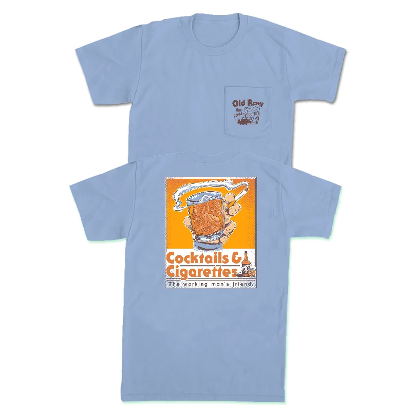 T-Shirts For Special Fan Days-Cocktails and Cigarettes Pocket Tee