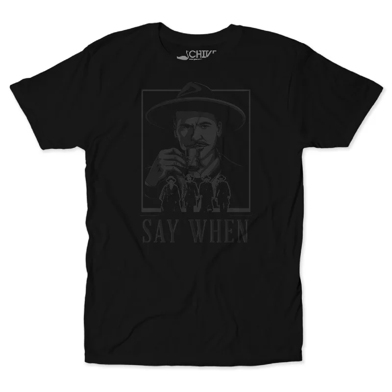 Custom T-Shirts For Group Orders-Say When Blackout Unisex Tee