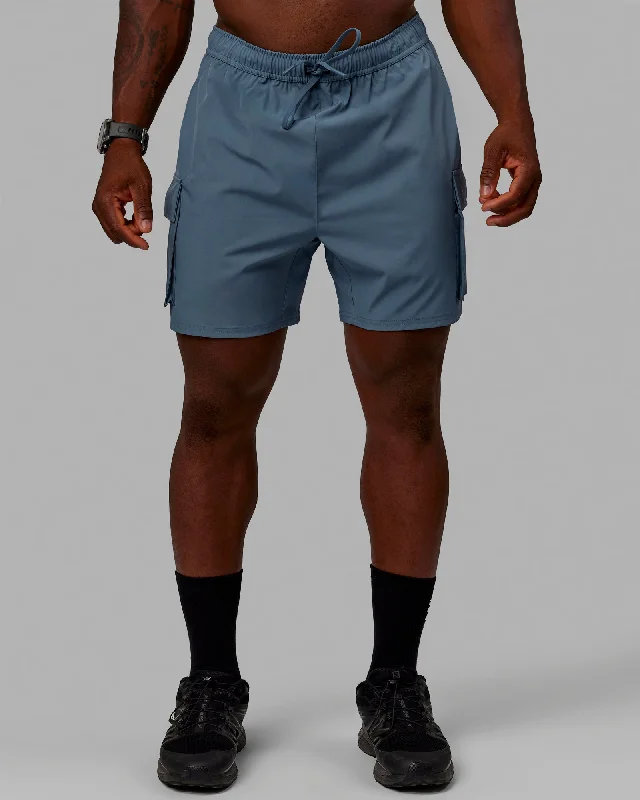 Shorts For Personalized Team Apparel-Energy Stretch 6" Performance Cargo Shorts - Storm