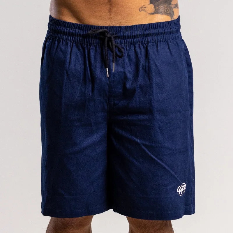 Custom Shorts With Bold Fonts-Moment Drill Short Men's NAVY