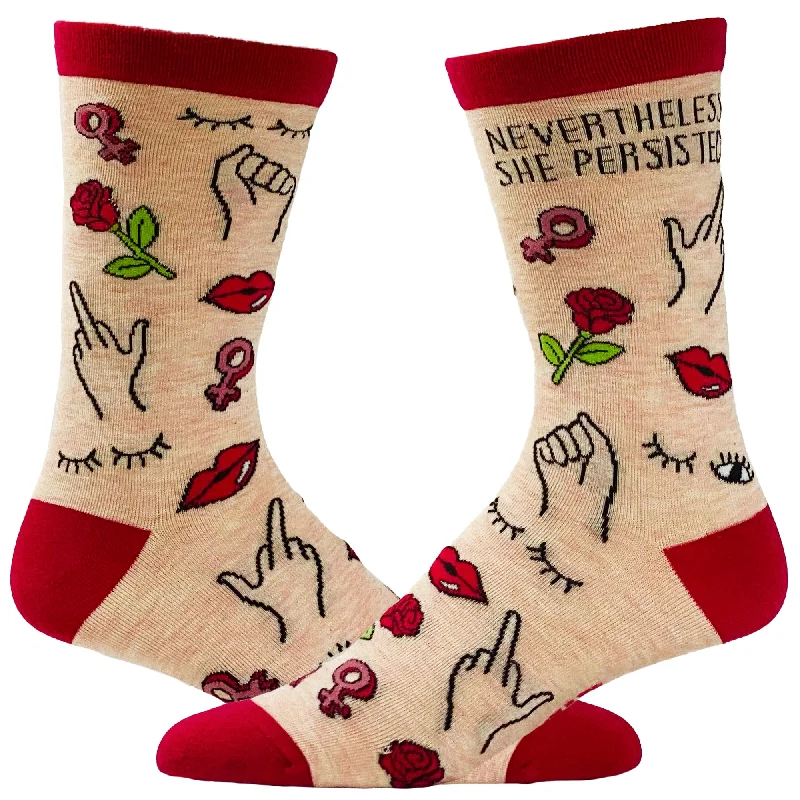 Socks With Custom Logos & Text-Womens Nevertheless She Persisted Socks