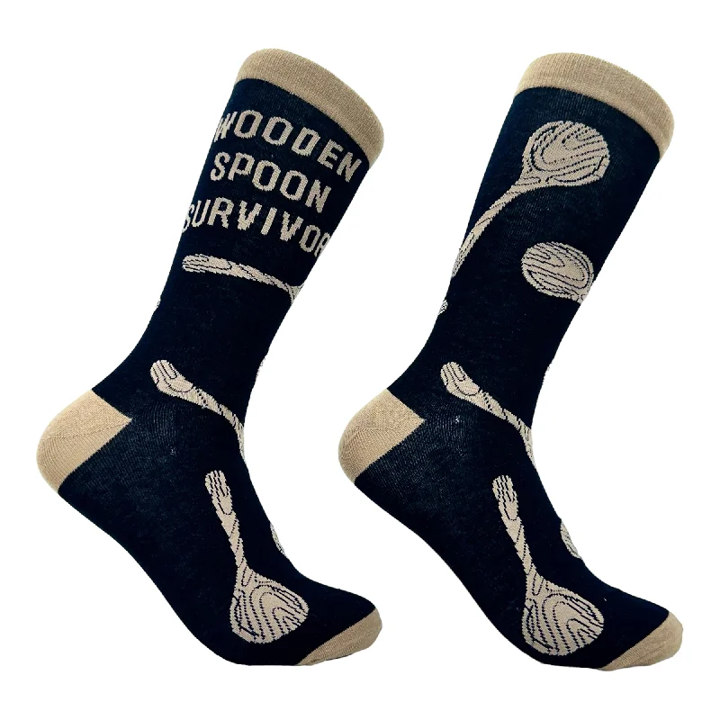 Personalized Socks For College Events-Men's Wooden Spoon Survivor Socks