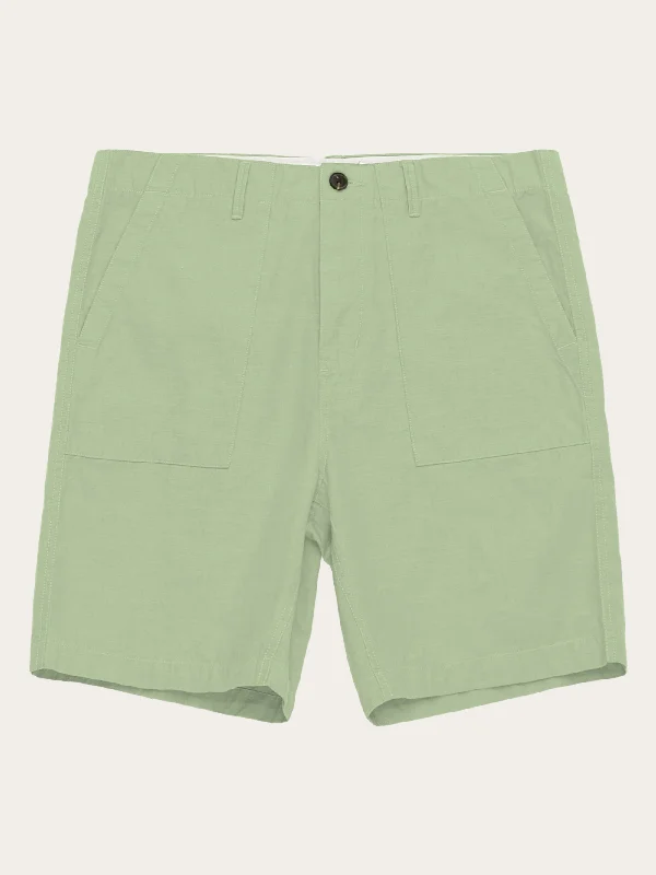 Custom Shorts For Schools & Colleges-FLINT wide slub yarn shorts - GOTS/Vegan - Shale Green