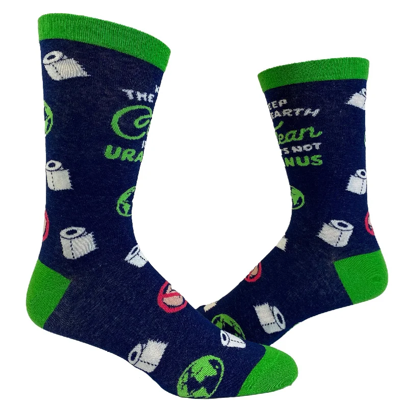 Custom Socks For School Competitions-Womens Keep The Earth Clean It's Not Uranus Socks