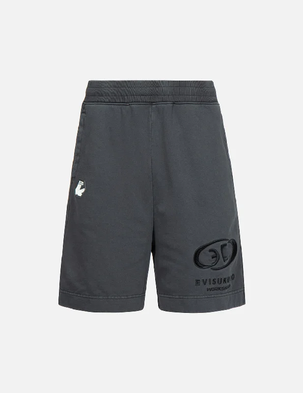 Shorts With Custom Number Placement-Seagull and Logo Embroidery Garment-dyed Sweat Shorts