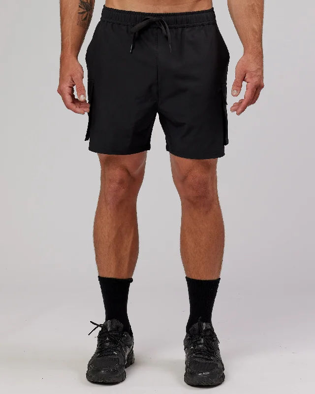 Custom Shorts For Special Events-Energy Stretch 6" Performance Cargo Shorts - Black