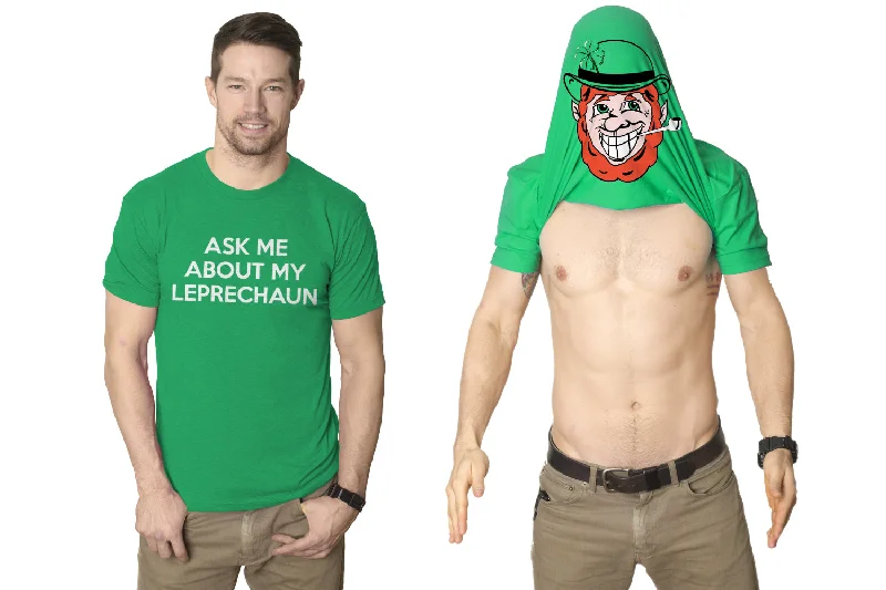 T-Shirts For Special Fan Days-Ask Me About My Leprechaun Flip Men's T Shirt