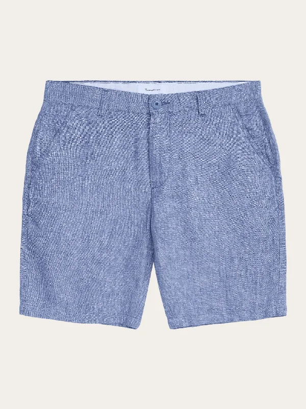 Personalized Shorts For College Events-CHUCK regular linen shorts - GOTS/Vegan - Moonlight Blue