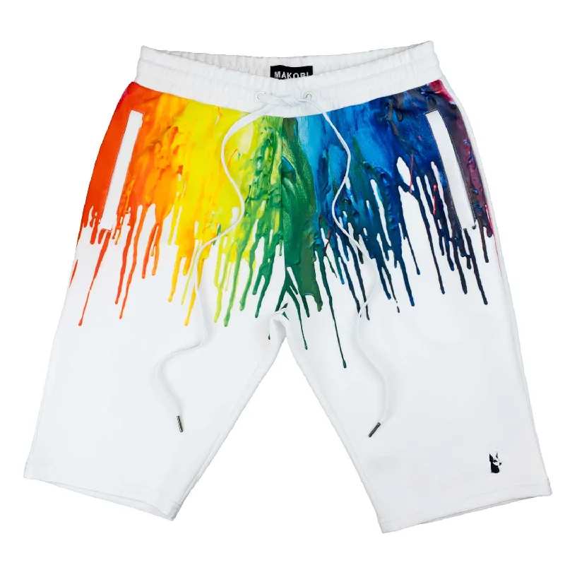 Shorts With Custom Logos & Text-M655 Makobi Originals Set Up Shorts- White