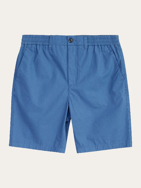 Shorts For Youth Camps & Leagues-FIG loose poplin elastic waist string shorts - GOTS/Vegan - Moonlight Blue