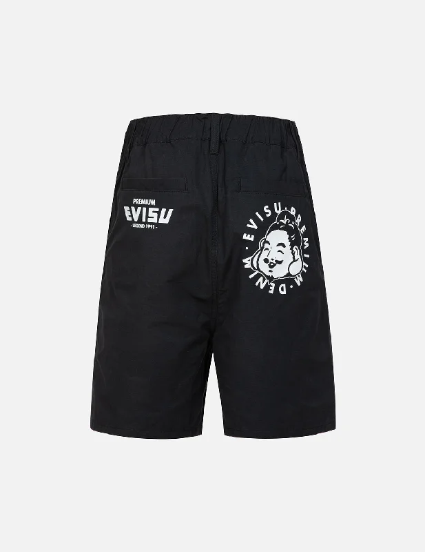 Custom Shorts For Player Celebrations-Playful Godhead Print Oversized Woven Shorts