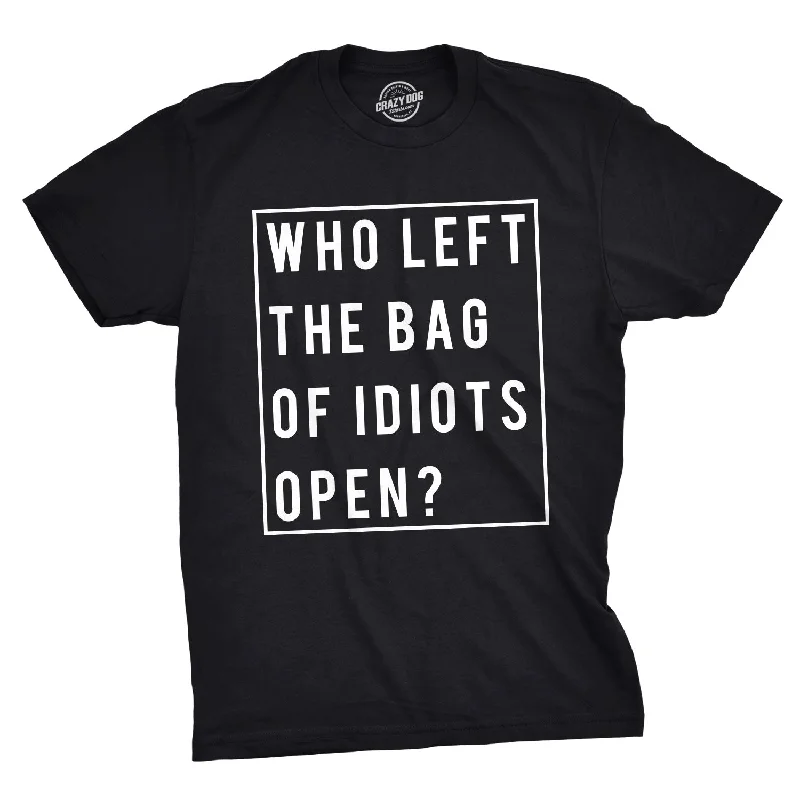 Personalized T-Shirts For Fans & Players-Who Left The Bag Of Idiots Open Men's T Shirt