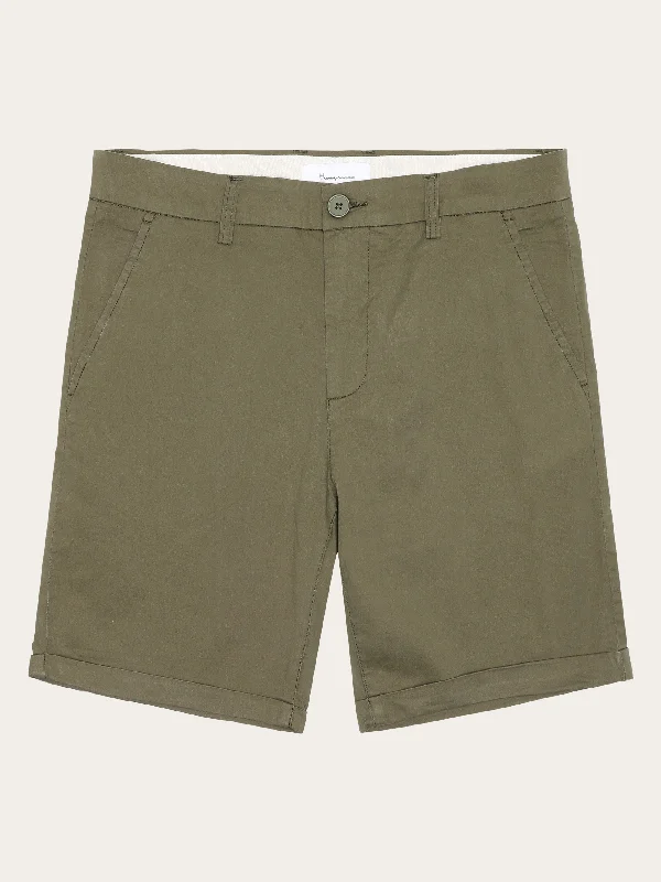 Shorts With Custom Fabric Options-CHUCK regular chino poplin shorts - Burned Olive