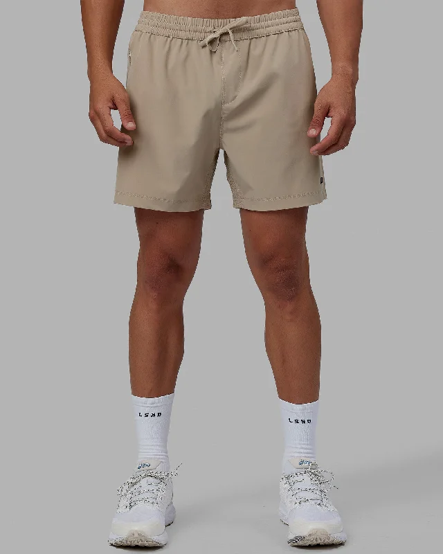 Shorts With Custom Logos & Emblems-Rep 5" Performance Shorts - Taupe