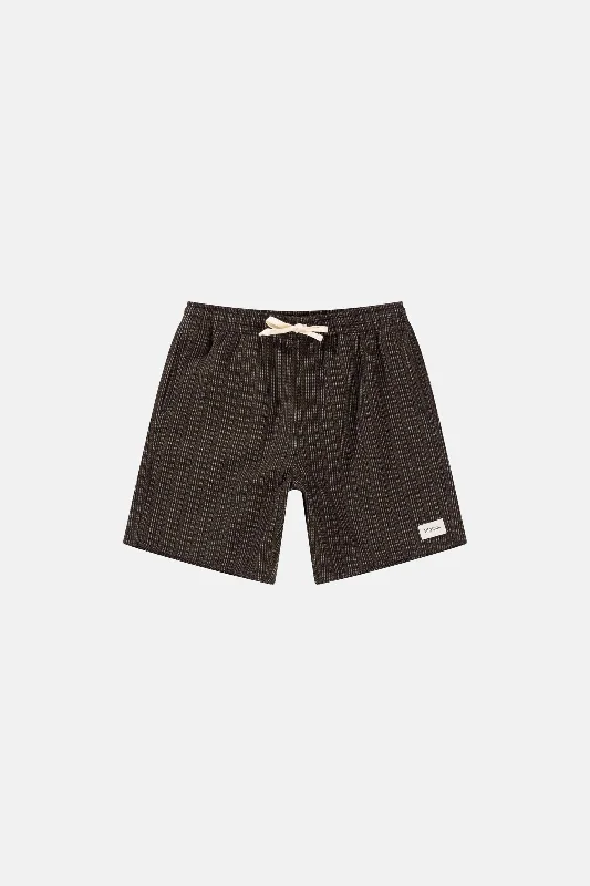 Personalized Shorts For Large-Scale Fundraisers-Linen Jacquard Stripe Jam Chocolate