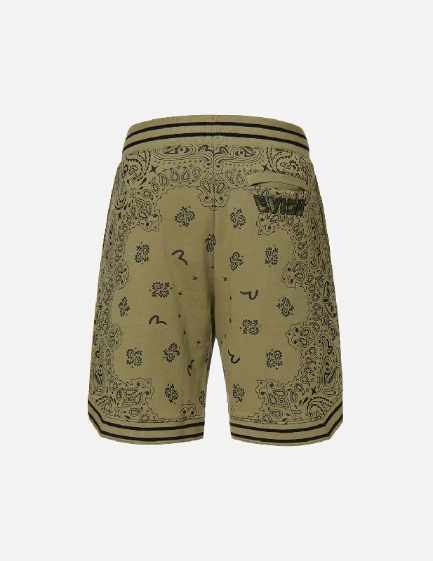 Custom Shorts For Regional Competitions-Allover Paisley Print Sweat Shorts