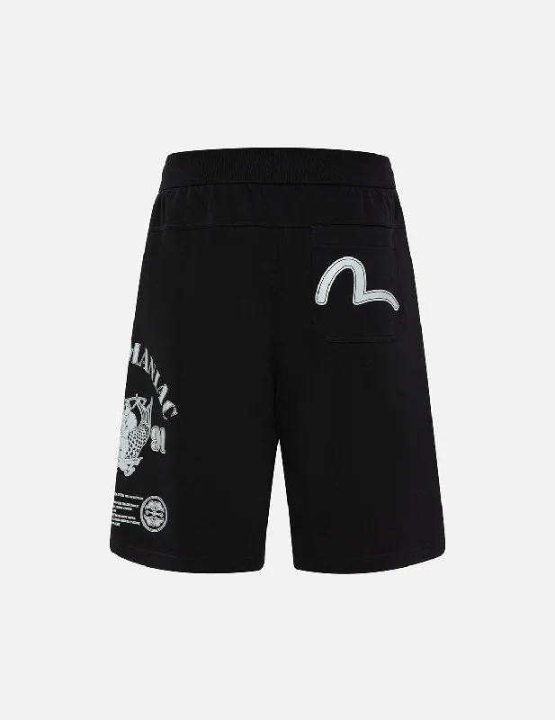 Custom Shorts For Special League Events-Godhead and Koinobori Reflective Print Relax Fit Sweat Shorts