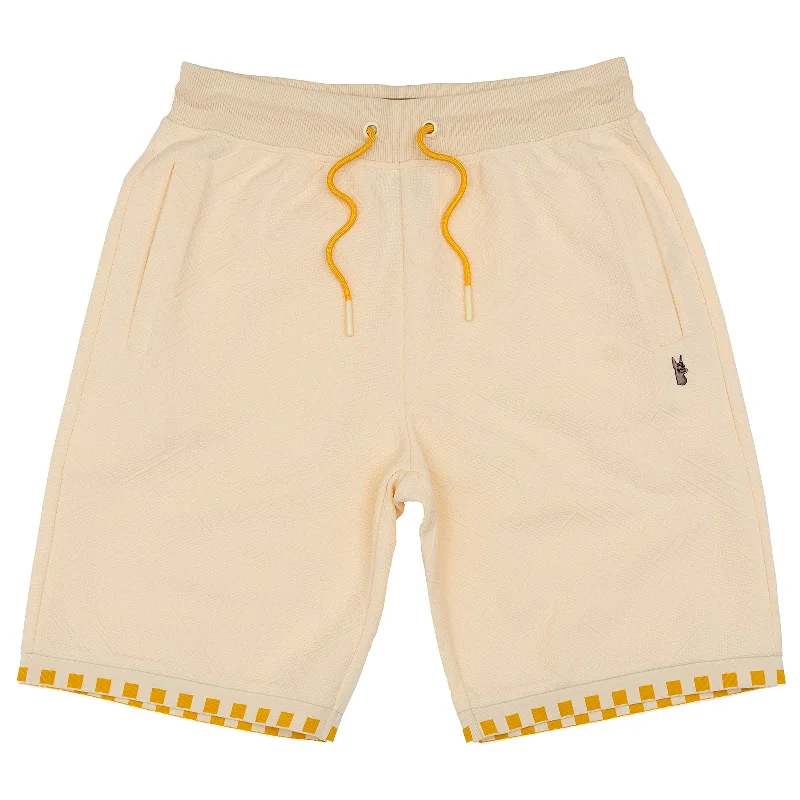 Shorts With Custom Sleeve Designs-M963 Bianchi Jacquard Shorts - Natural