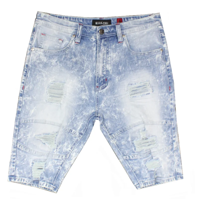 Shorts For Professional Events-M749 Makobi Manhattan Shorts - Light Wash