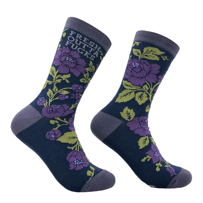 Custom Socks For Official League Apparel-Women's Fresh Outta Fucks Socks