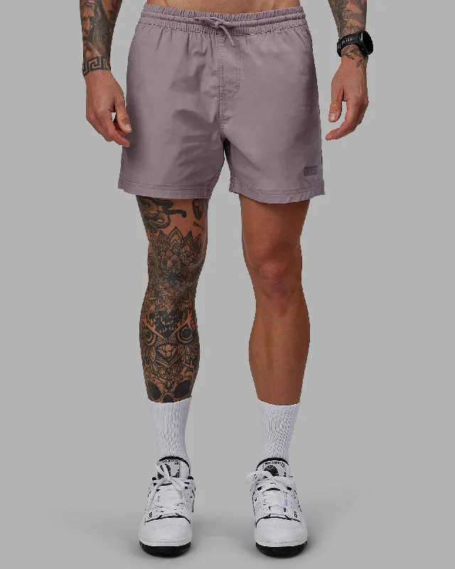 Shorts With Embroidered Player Numbers-Daily 5" Shorts - Grey Purple