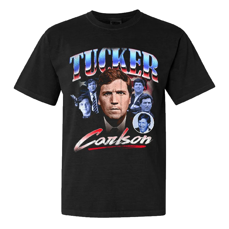 Custom T-Shirts For Fundraising Events-Tucker Carlson Faces Tee