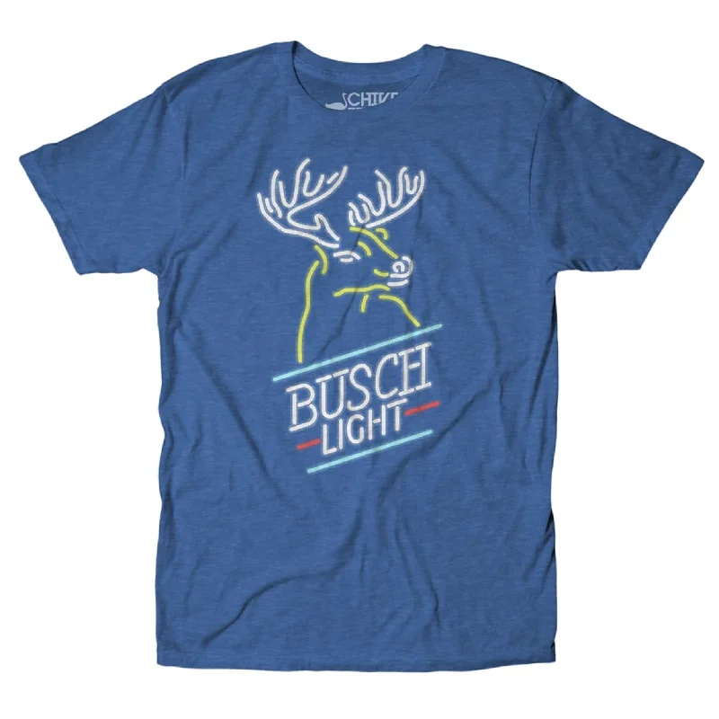 T-Shirts With Custom Sleeve Designs-Busch Light Buck Neon Tee