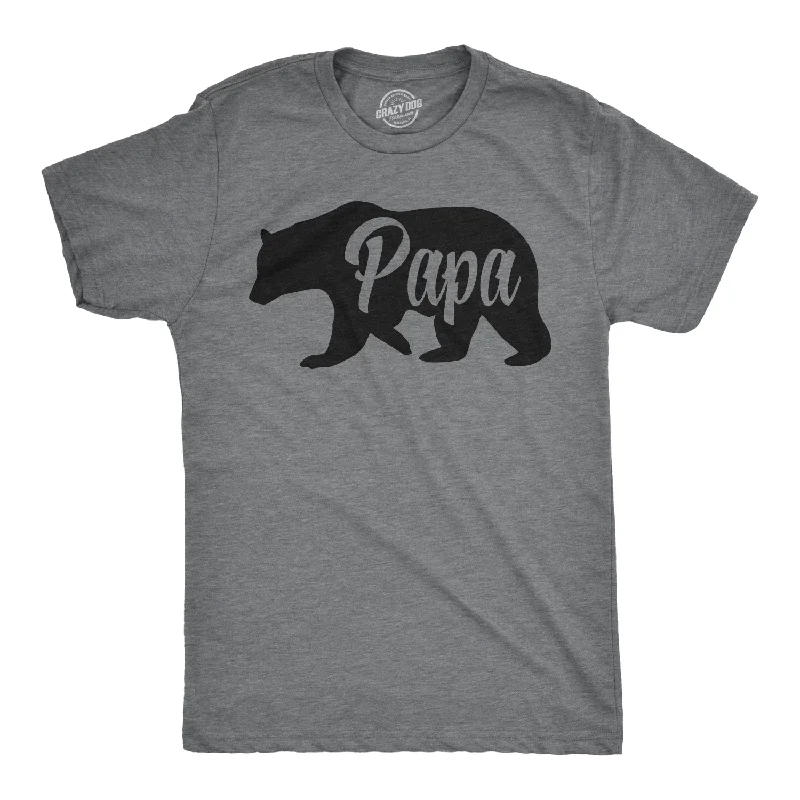 T-Shirts With Custom Number Placement-Papa Bear Men's T Shirt