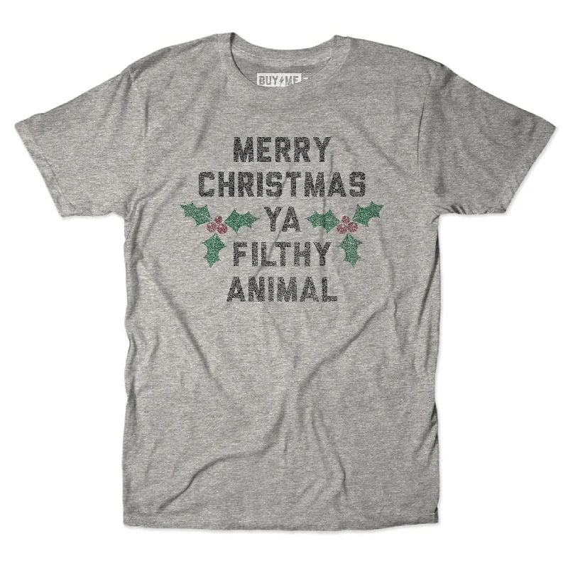 Custom T-Shirts For Fans-Merry Christmas Ya Filthy Animal Tee