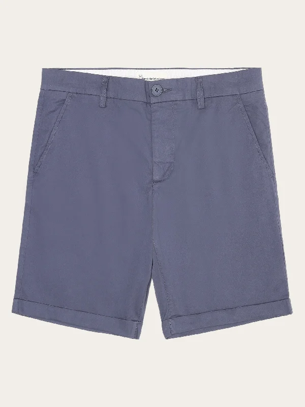 Personalized Shorts For Sports Teams-CHUCK regular chino poplin shorts - Vintage Indigo