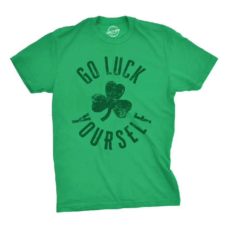 T-Shirts With Custom Sleeve Printing-Go Luck Yourself Men's T Shirt