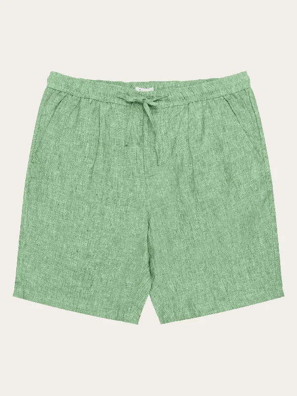 Personalized Shorts For Competitive Teams-Loose Linen shorts - Shale Green