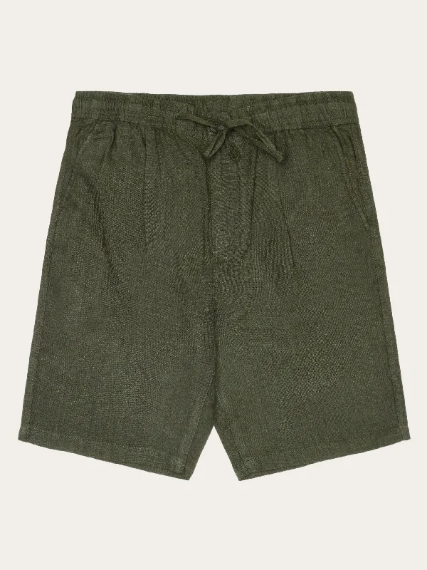 Custom Shorts For Local Players-Loose Linen shorts - Burned Olive