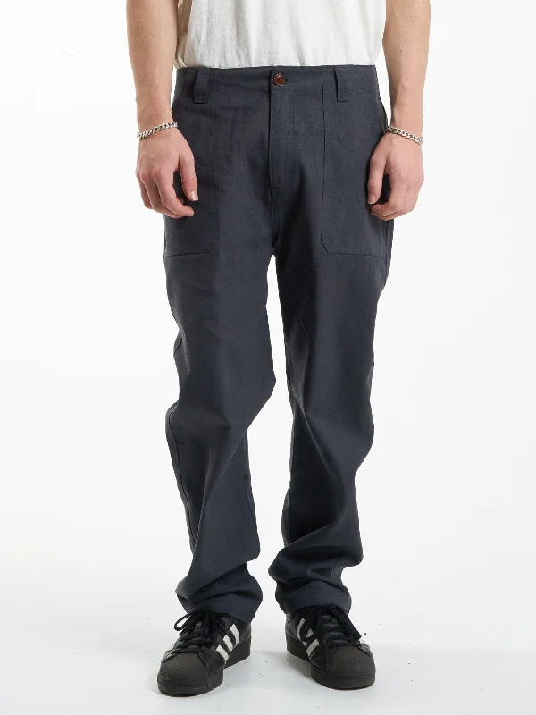 Personalized Pants For Youth Teams-Hemp Thrills Slacker Utility Pant - Slate