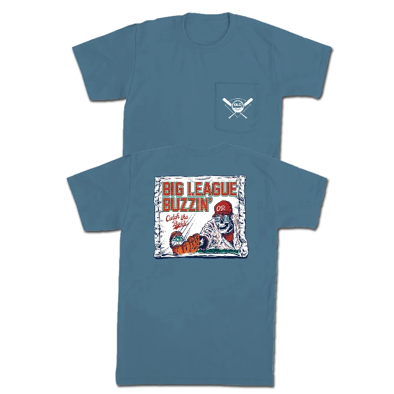 Custom T-Shirts For Special Requests-Big League Buzzin' Pocket Tee