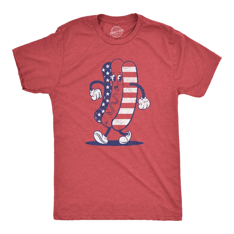 Custom T-Shirts With Player Stats-Fourth Of July Hotdog Men's T Shirt