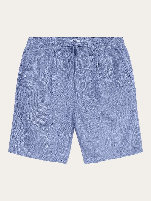 Shorts For Special Fan Days-Loose Linen shorts - Moonlight Blue