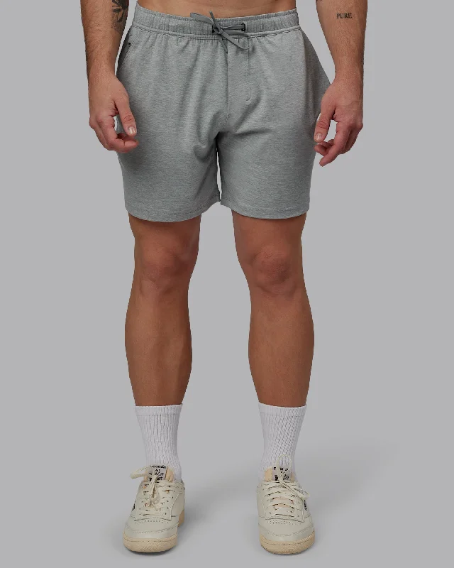 Custom Shorts For Competitive Schools-Restore 6" CloudFLX Shorts - Light Grey Marl