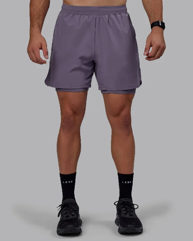 Custom Shorts For Special Event Sponsorship-Challenger 6" Lined Performance Shorts - Purple Sage