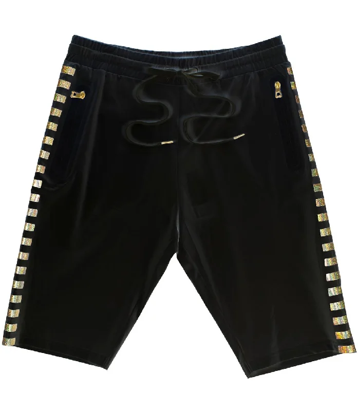 Custom Shorts With Custom Sleeve Text-M718 Fetti Fiend Jersey Shorts - Black/Gold