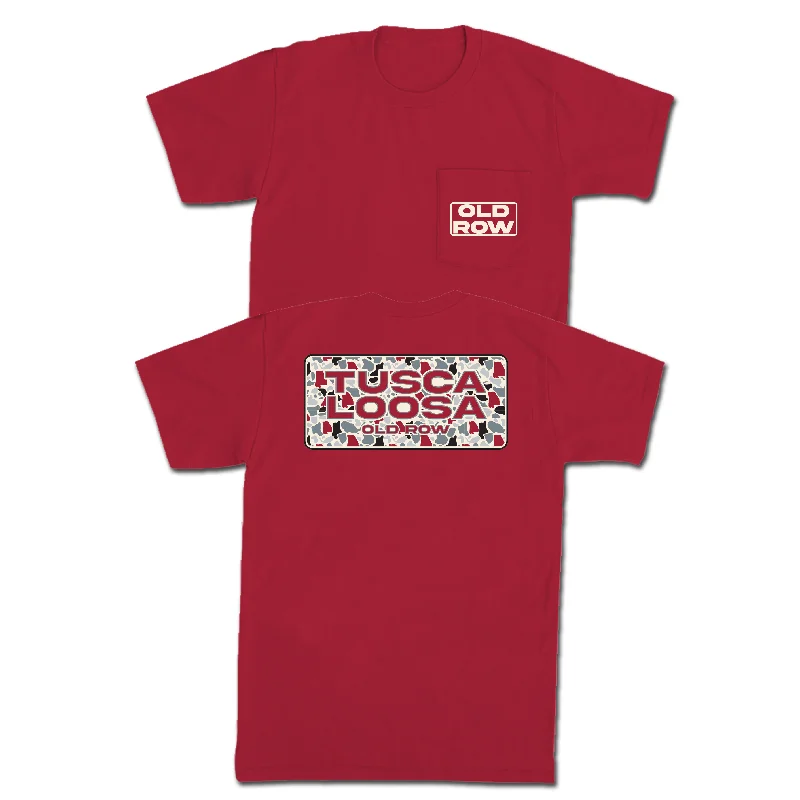 T-Shirts With Embroidered Player Numbers-Tuscaloosa Camo Pocket Tee