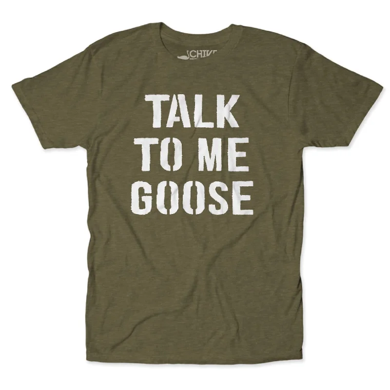 Personalized T-Shirts For School Spirit-Talk To Me Goose Stencil Unisex Tee