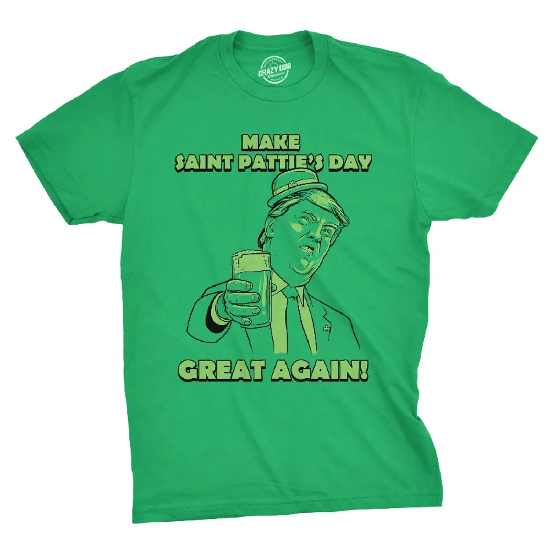 T-Shirts For Fun & Leisure Activities-Make St. Pattie's Day Great Again Men's T Shirt